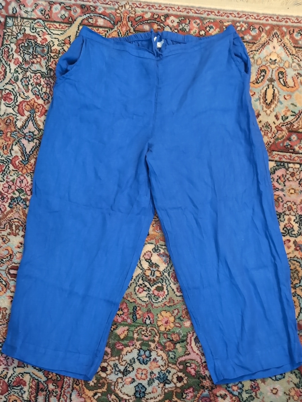 bryn Walker cobalt blue elastic waist pants